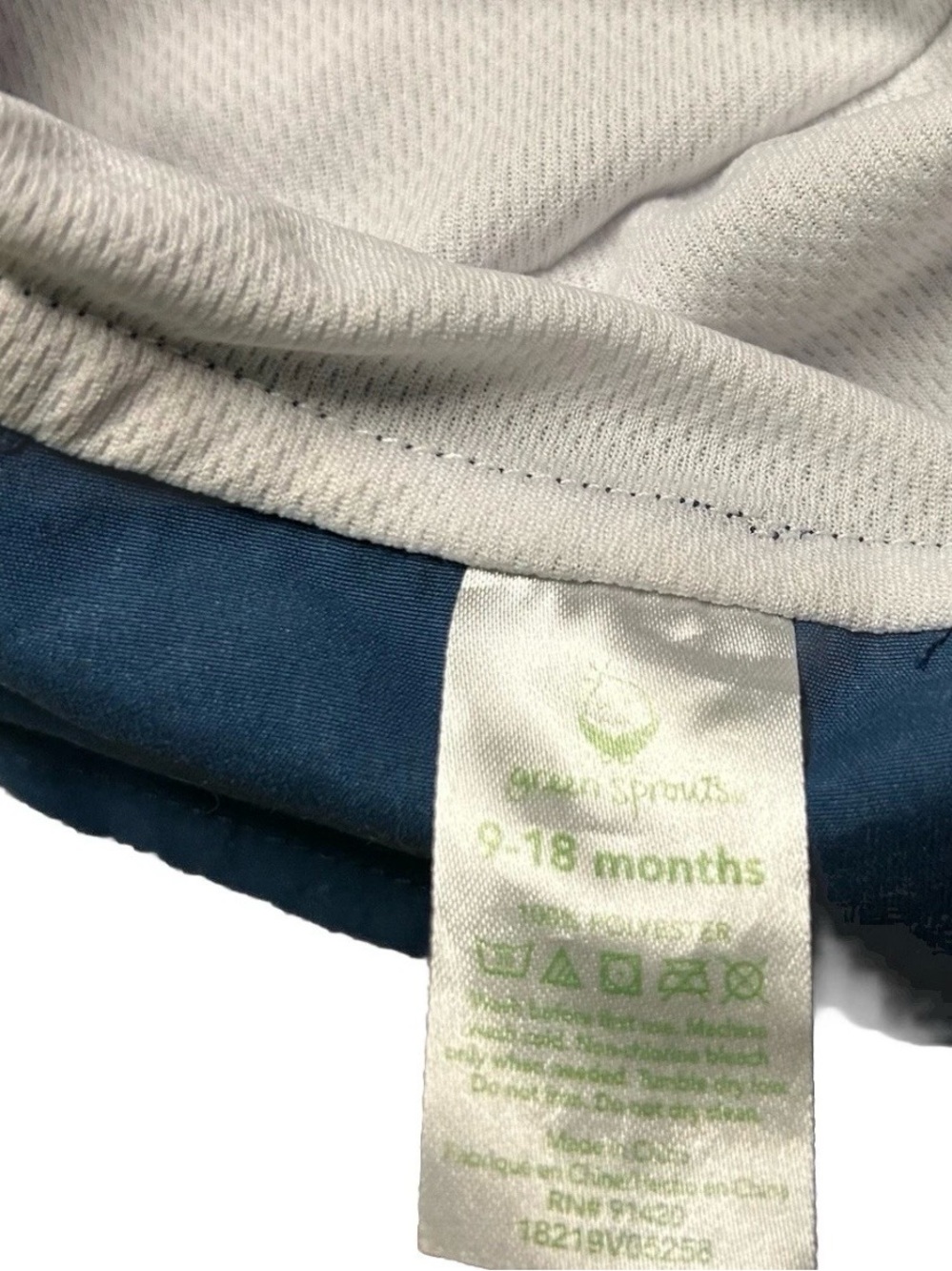 Toddler Green Sprouts Navy Blue Summer Sun Hat Size 9-18 Months - Picture 3 of 3